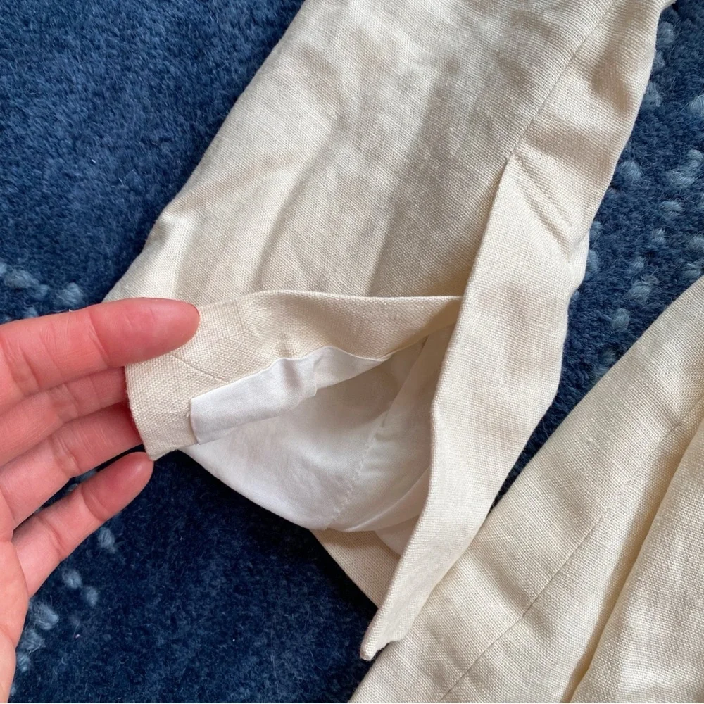 π ZARA CREAM LINEN BLEND BLAZER DRESS! - Picture 12 of 16